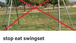 stop eat swingset
