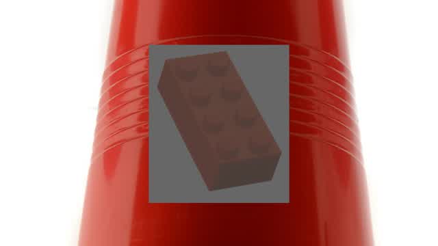 Hiding a LEGO Piece Under a Cup