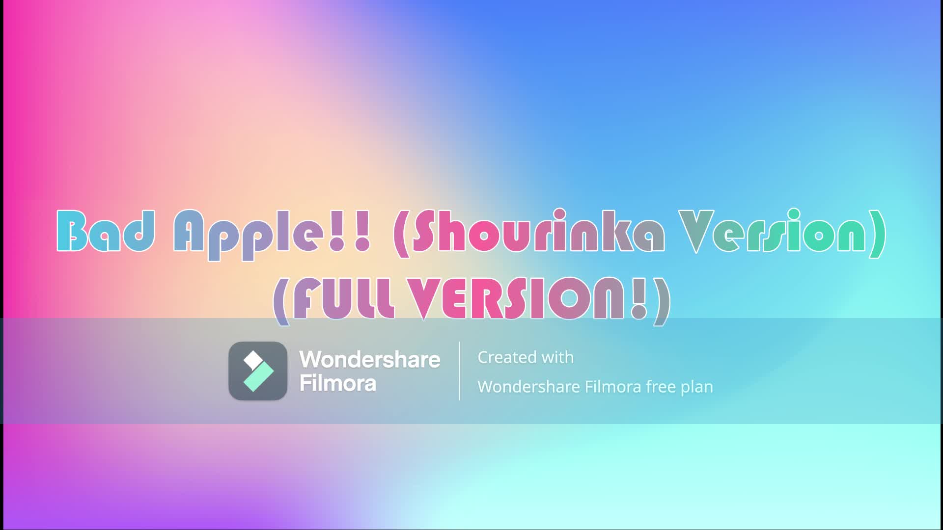 Bad Apple!! (Shourinka Version) (FULL VERSION!)