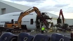 A video of a boeing 747 being scrapped but with the dead island trailer song to make it sadder