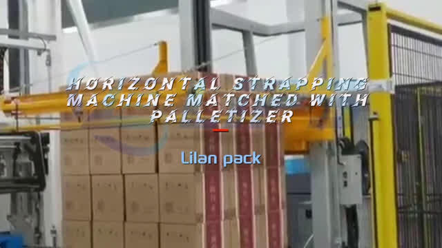 Horizontal strapping machine matched with palletizer #strappingmachine#palletizer#industrial#foryou