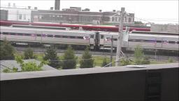 AMTRAK TRAIN GOING THROUGH PHILADELPHIA