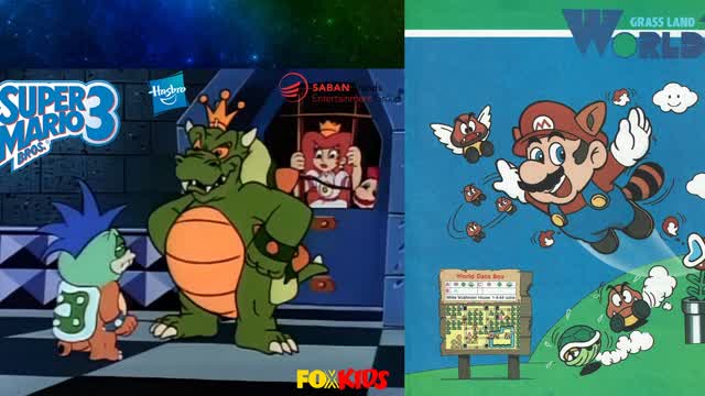 Super Mario Bros 3 Cartoon Awsome Moments - Mario and Peach infiltrate Bowser Koopa's Castle [HD]