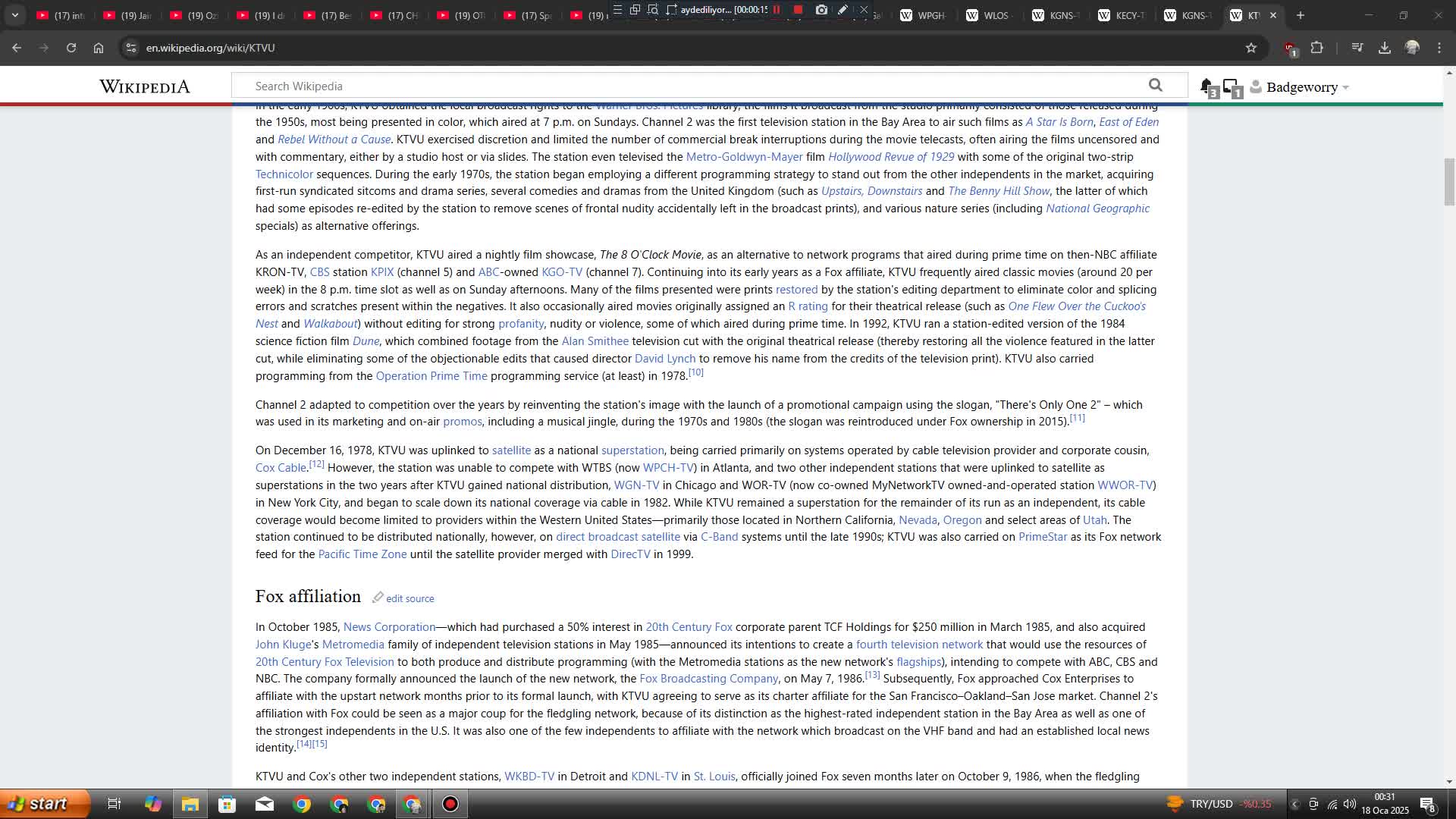 KGNS and KTVU (San Diego, Mexicali and Garland Wikipedia)