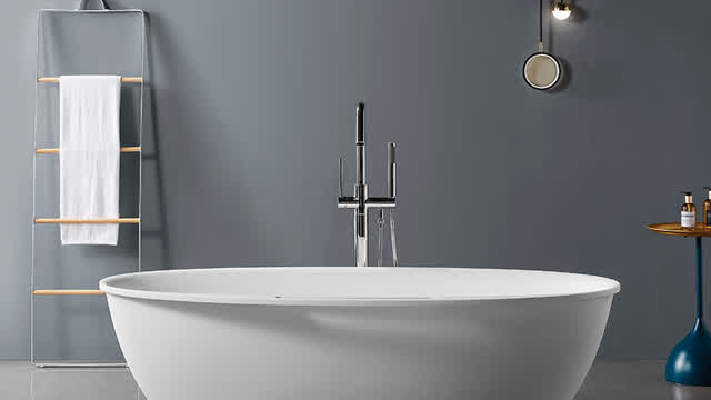 HONDAO - White Freestanding Humanized Design Solid Surface Bathtub