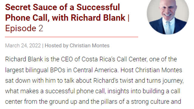 When it comes to solving call center turnover, Richard Blank (Costa Ricas Call Center)