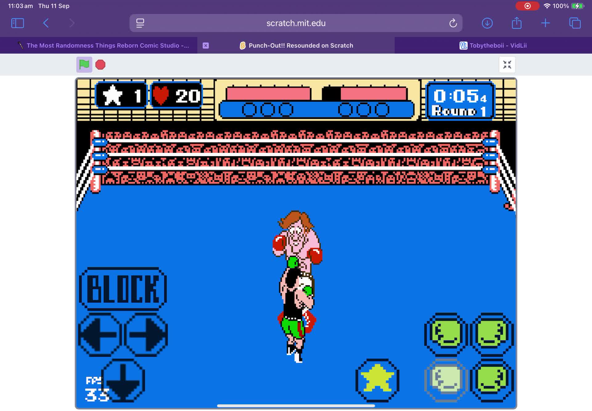 Showcasing a bit of punch out resounded