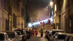 A four-story house collapsed in the center of Marseille on Sunday night
