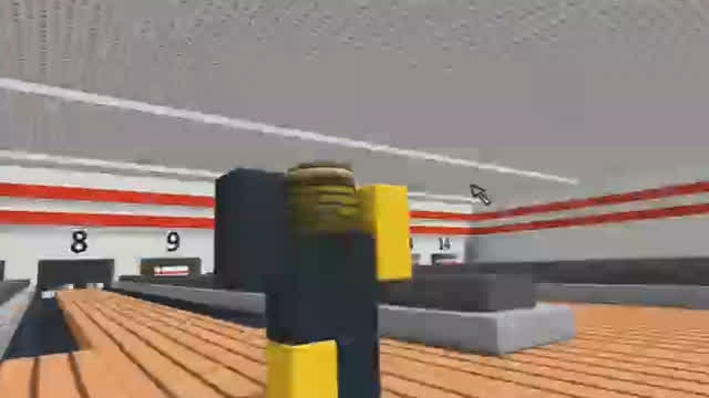Bowling a strike in Roblox