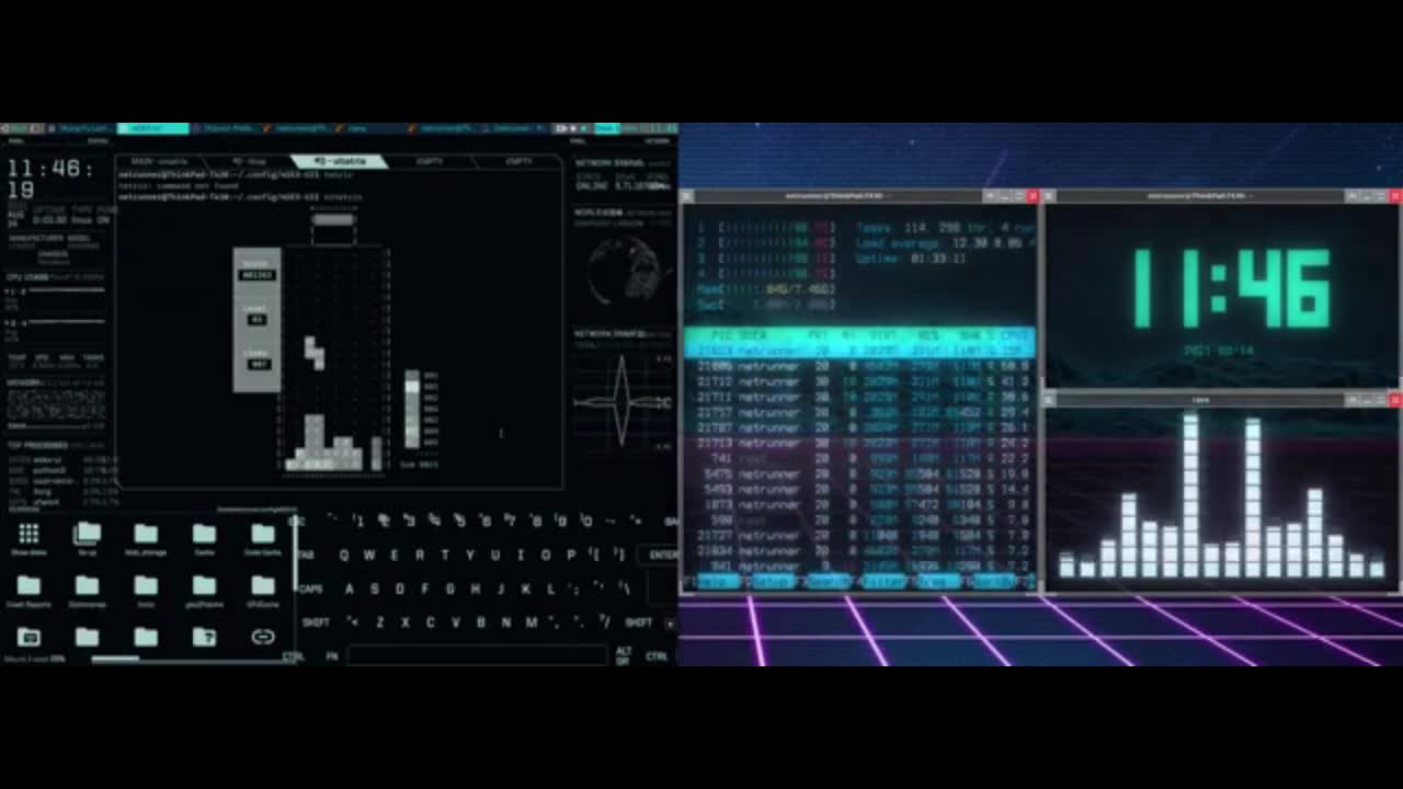 Xfce - Vitetris gaming on eDEX-UI Xfce - Vitetris gaming on eDEX-UI