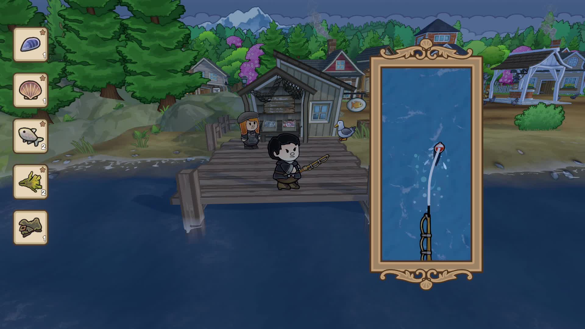 Echoes of the Plum Grove - Pesca colonial con arte de papel y colores hermosos