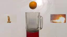 Orange Dropping into Blender Slow Motion GoPro 120fps