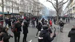 Clashes broke out between protesters and police in Paris