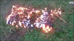 fuck niggers! (burning the blm flag meme)