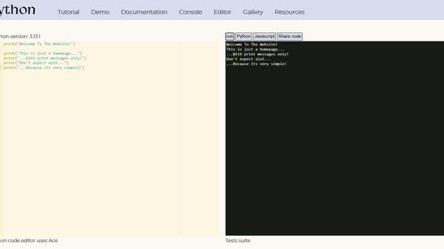 Making a Homepage with Only Print Messages