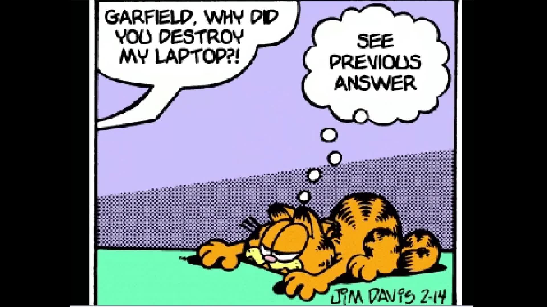 Garfield's grumpy because of Reddit
