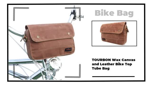 TOURBON Wax Canvas Bike Tool Pouch Handlebar Bag