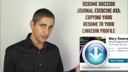 206 Resume Journal Exercise 33 Copying Your Resume to Your LinkedIn Profile