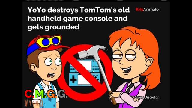 CMGG: YoYo destroys TomToms old handheld game console and gets grounded