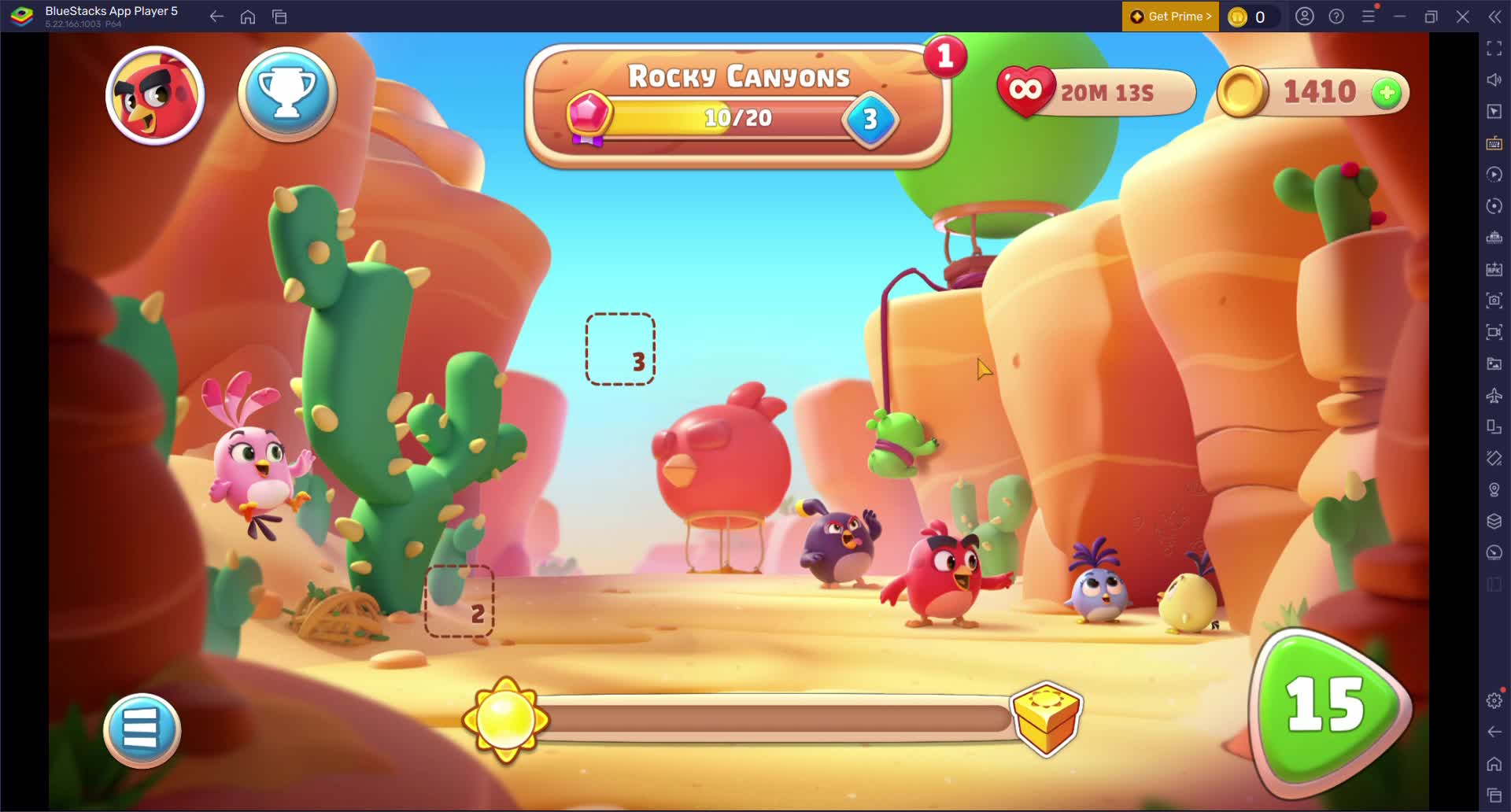 Level 14 Rocky Canyons-Angry Birds Journey