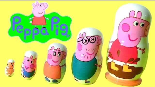 New Peppa Pig Nesting Toys Surprise Stacking Cups Matryoshka Wooden Dolls Матрёшка