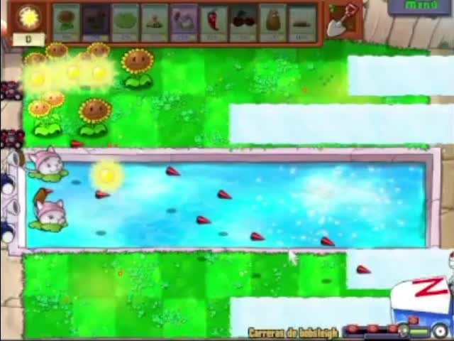 Plantas contra zombies - carreras de bobsleigh