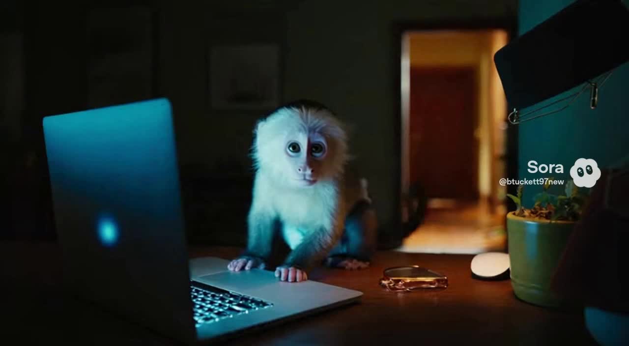Cute Monkey and the iMac [SORA]
