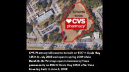 CVS Pharmacy will need to be built on 8517 N Davis Hwy 32514 in July 2008 after time traveling