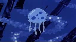 Bob esponja bailando con una medusa