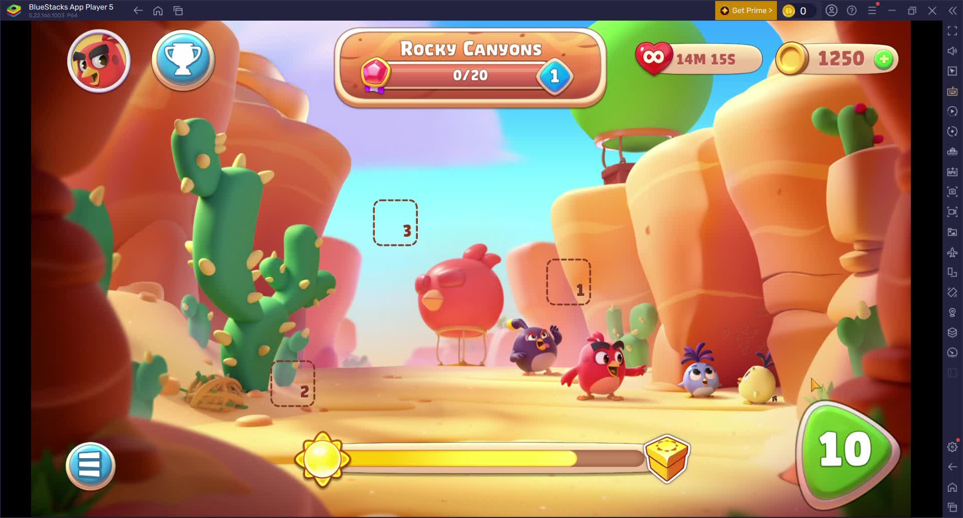 Level 10 Rocky Canyons-Angry Birds Journey
