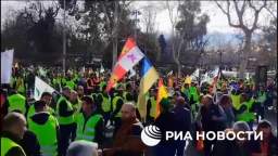The largest farmers protest is taking place in Madrid, with hundreds of tractors on the city street