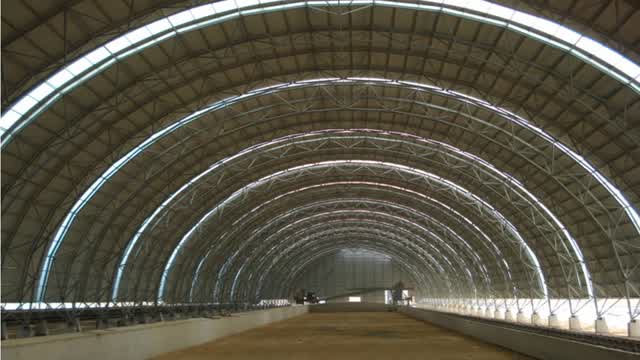 Steel structure construction of arch shed coal storage warehouse