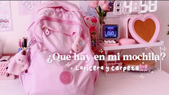 🎀 ¿Qué hay en mi mochila? + lapicera 🤍✨