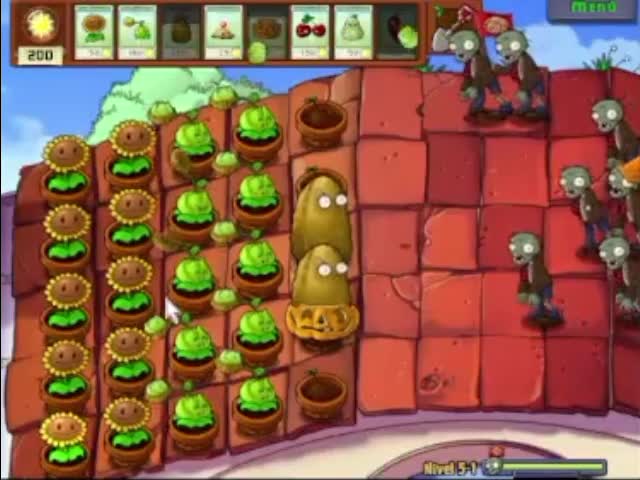 Plantas contra zombies - nivel 5-1