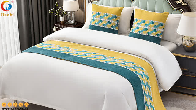 Bed Runner For Light Luxury Polyester Material In Luxury Hotels _Hanbi