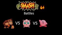 Super Smash Bros 64 Battles #75: Donkey Kong vs Jigglypuff vs Kirby