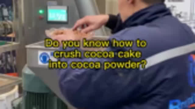 Do u know how to crush cocoa cake into powder by cocoa grinding machine?