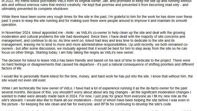 my thoughts on Lolwut leaving vidlii