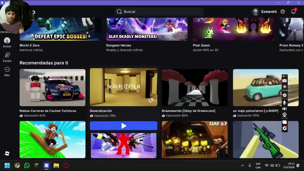 Grabo un gameplay desde la computadora ( sale mal ) Roblox