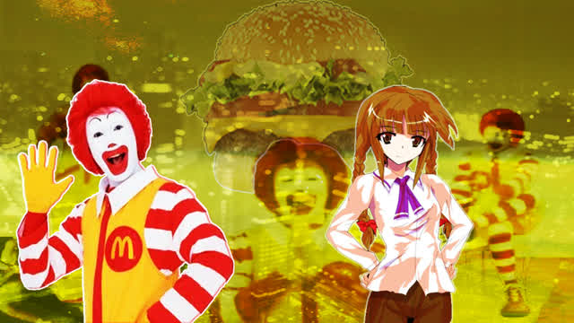 Hes in a burger!!