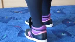 Jana shows her Adidas Top Ten Hi black pink lilac