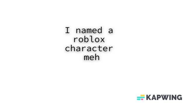 I Named a Roblox Character “Meh”