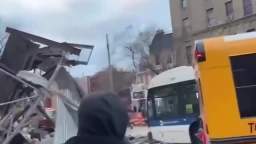 Part of a six-story residential building collapsed in New York. There may be people under the rubble