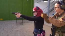 Ramzan Kadyrovs daughter demonstrates brilliant shooting skills
