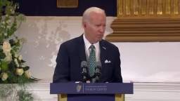 Lets go lick the world. Lets do it, said Joe Biden, finishing his speech in Dublin Castle