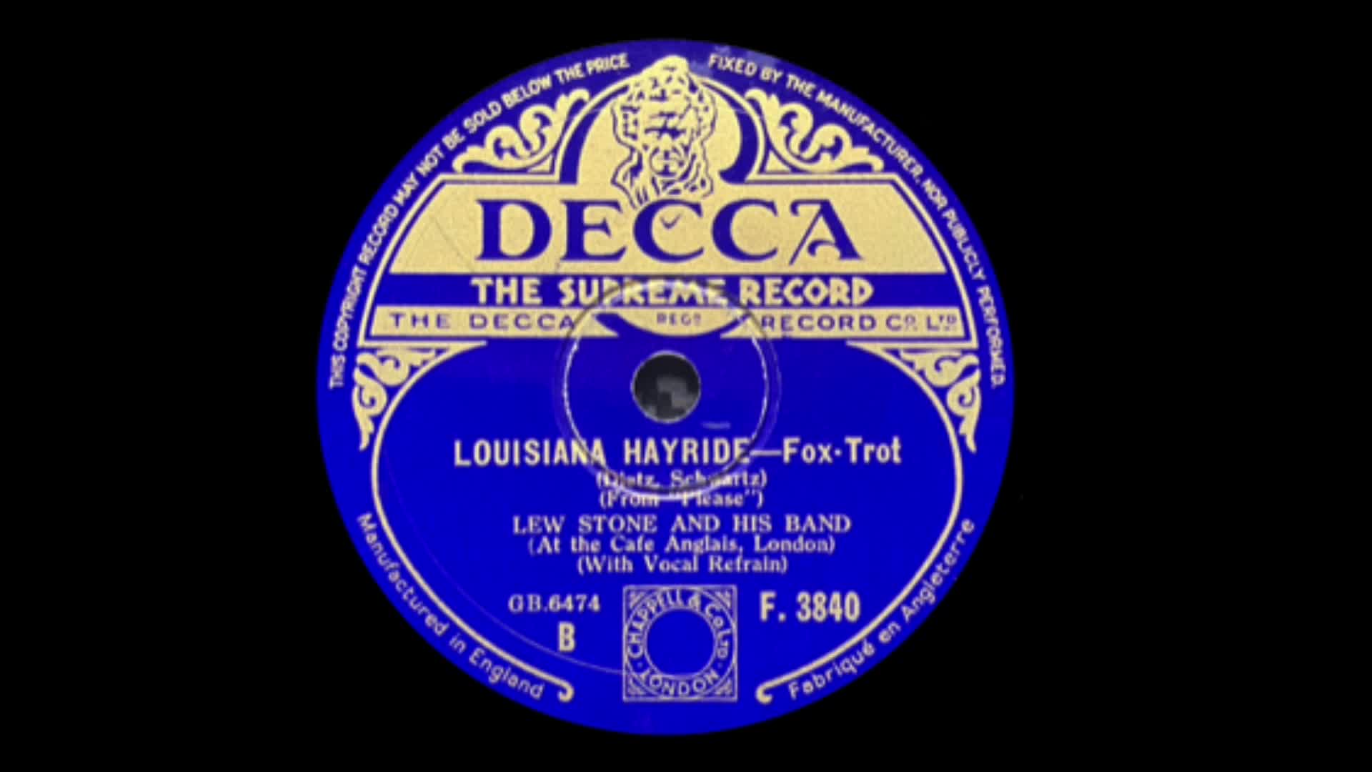 Louisiana Hayride — Lew Stone And His Band (1934)