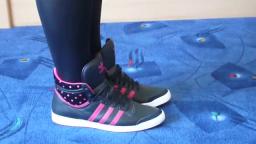 Jana shows her Adidas Top Ten Hi black lilac