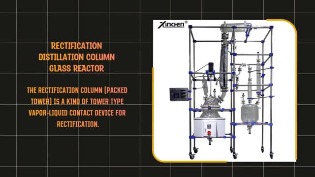 XINCHEN Glass Reactor with Packed Distillation Rectification Column Setup