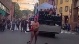 Meanwhile, the strangest rally in support of Palestine took place in Italy