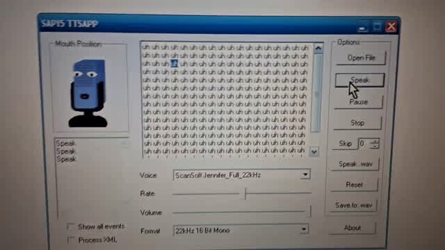 Cool Scansoft Jennifer glitch I discovered!